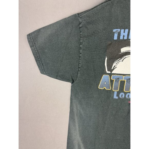 Vintage Y2K Big Dogs What Attitude Looks Like Fun Joke Humor Saying Promo Rare T - Picture 4 of 10